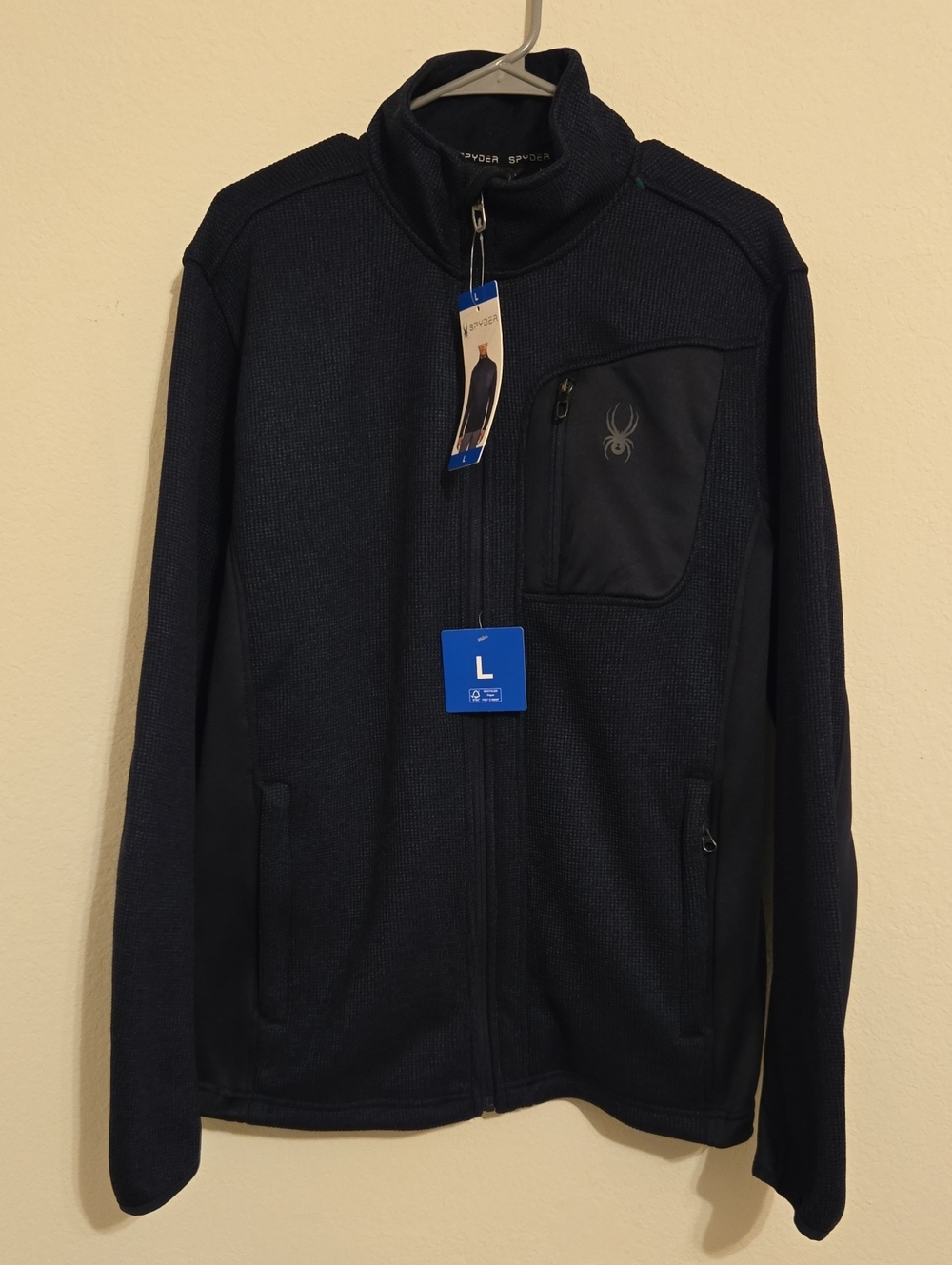 Spyder Full Zip-Up Sweater Jacket in Navy - Large